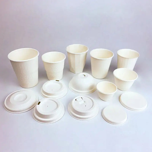 Disposable sugarcane pulp paper cup lid
